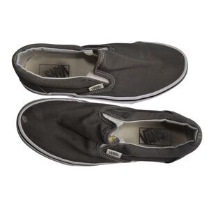 Vans Slip On Sneakers Gray White Skate Shoes Skateboarding Men's 6.5 Womens 8